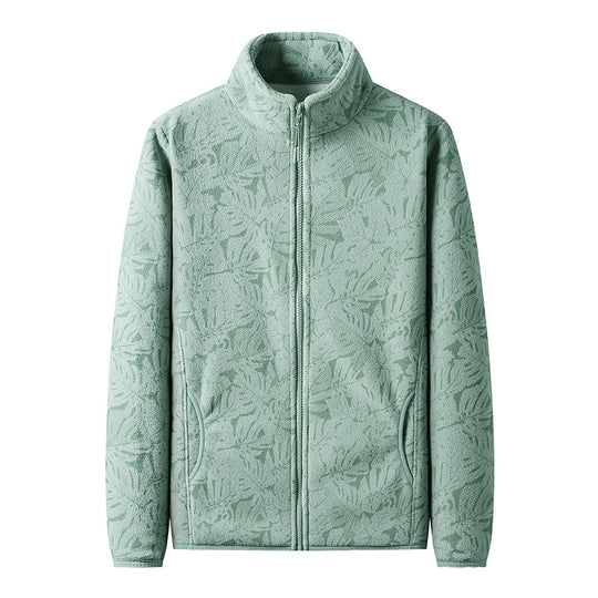 Damen Fleecejacke mit durchgehendem Reißverschluss und floraler Jacquard-Struktur Nord Taschen