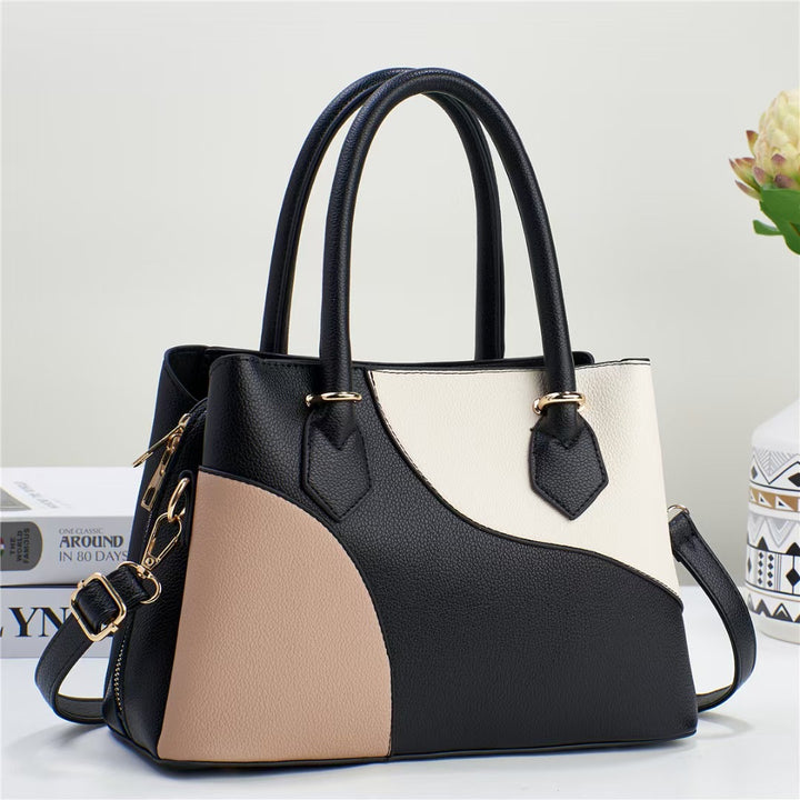 Damen Handtasche mit kreativem Farbdesign und verstellbarem Schulterriemen Nord Taschen