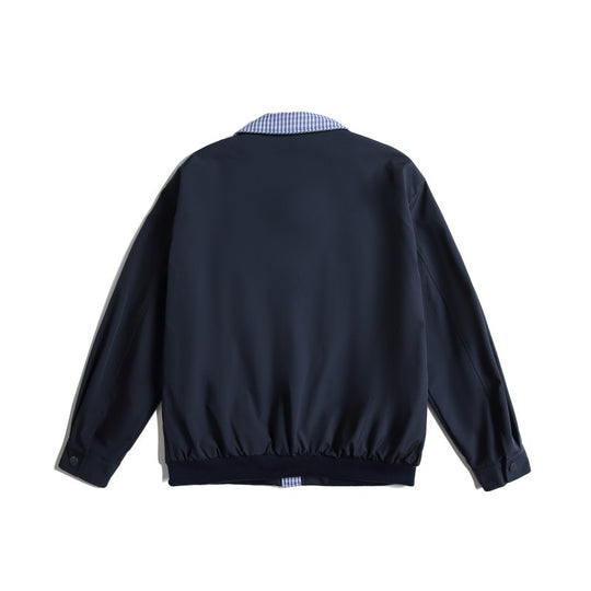 Herren Leichte Harrington-Bomberjacke mit Karierter Hemdkragen und Pattentaschen Nord Taschen