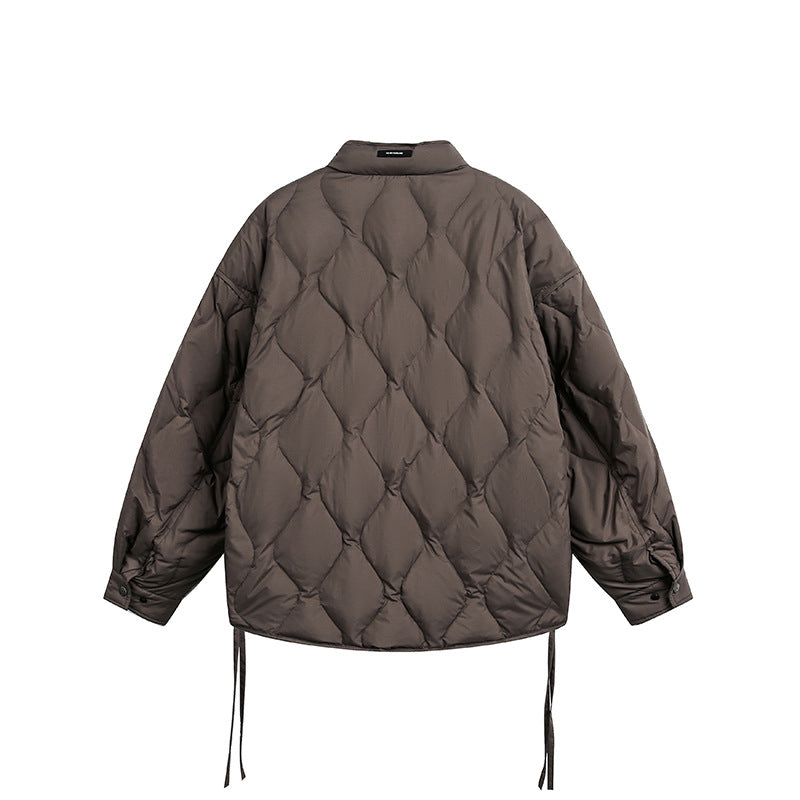 Herren Kurze gesteppte Oversize-Isolationsjacke mit Rautensteppung Nord Taschen