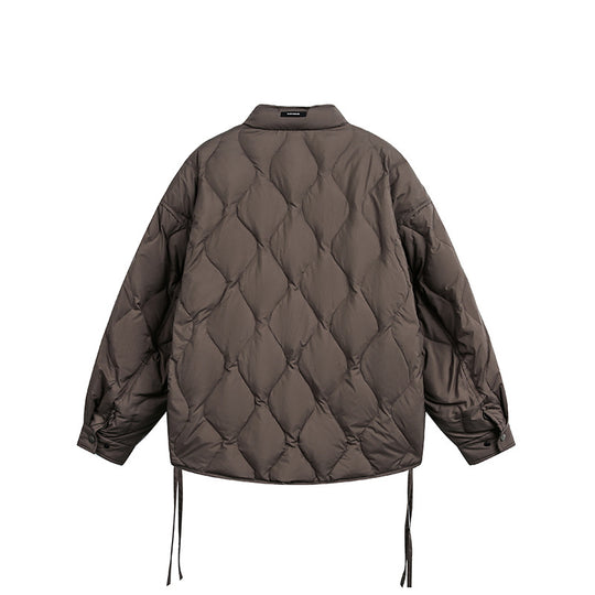 Herren Kurze gesteppte Oversize-Isolationsjacke mit Rautensteppung Nord Taschen