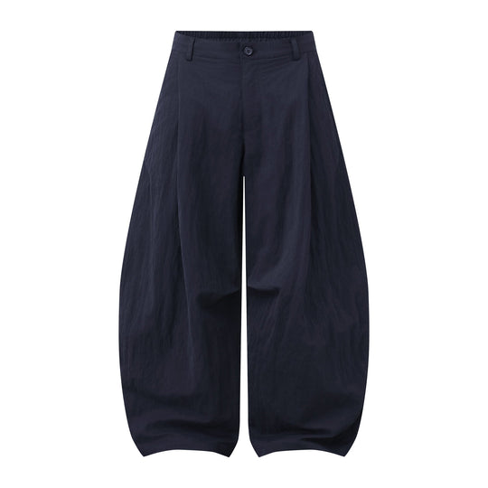 Damen Weite Culottehose mit hoher Taille und strukturierter Baumwollmischung Nord Taschen