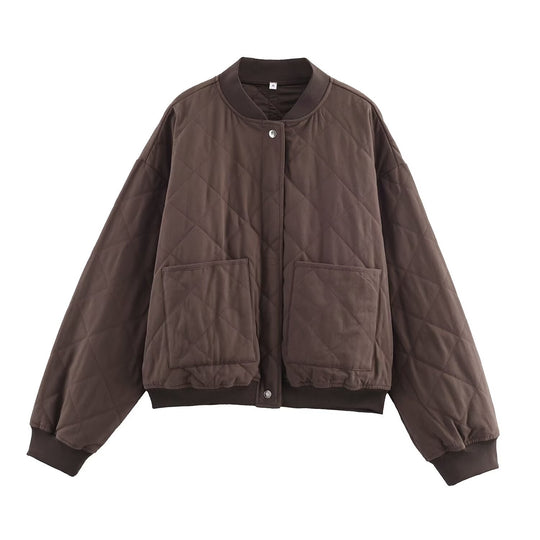 Damen Oversized Steppblouson mit Raglanärmeln und aufgesetzten Taschen Nord Taschen