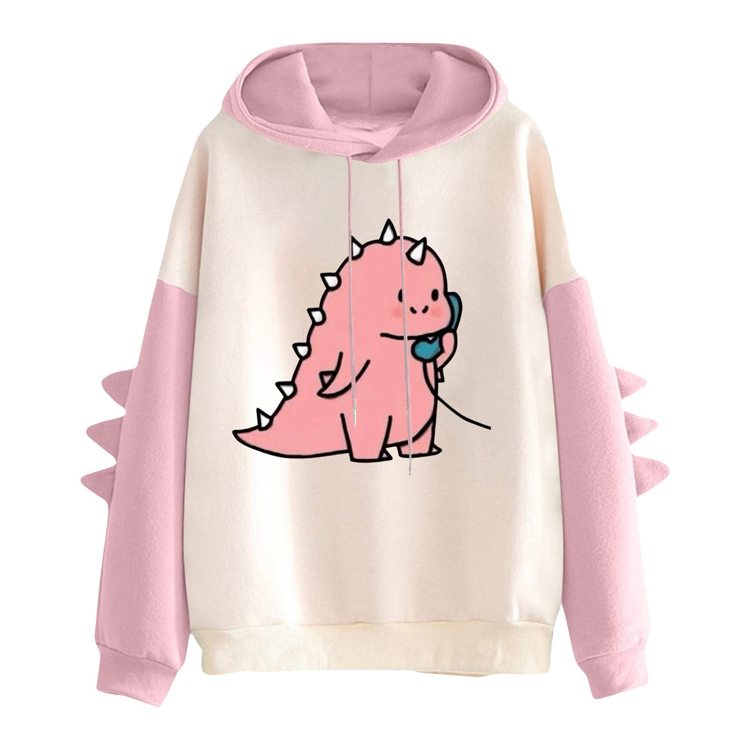 Damen nan Kapuzenpullover mit niedlichem Frosch-Motiv, Kängurutasche und volumigen Ärmelapplikationen Nord Taschen