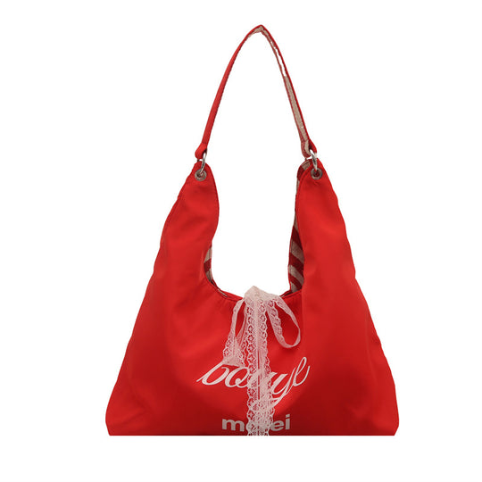 Damen Hobo-Tasche mit modernem Streifenmuster und verspieltem Kordelzug Nord Taschen