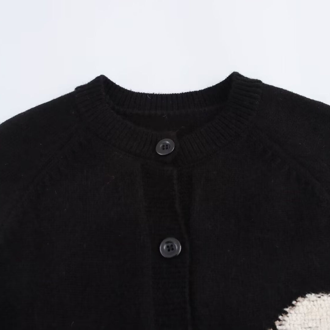 Damen Strickcardigan mit verspielten Tierintarsien und 3D‑Applikationen Nord Taschen