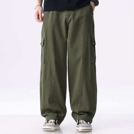 Herren weit geschnittene Baumwoll-Cargohose mit aufgesetzten Beintaschen und Relaxed-Fit Nord Taschen