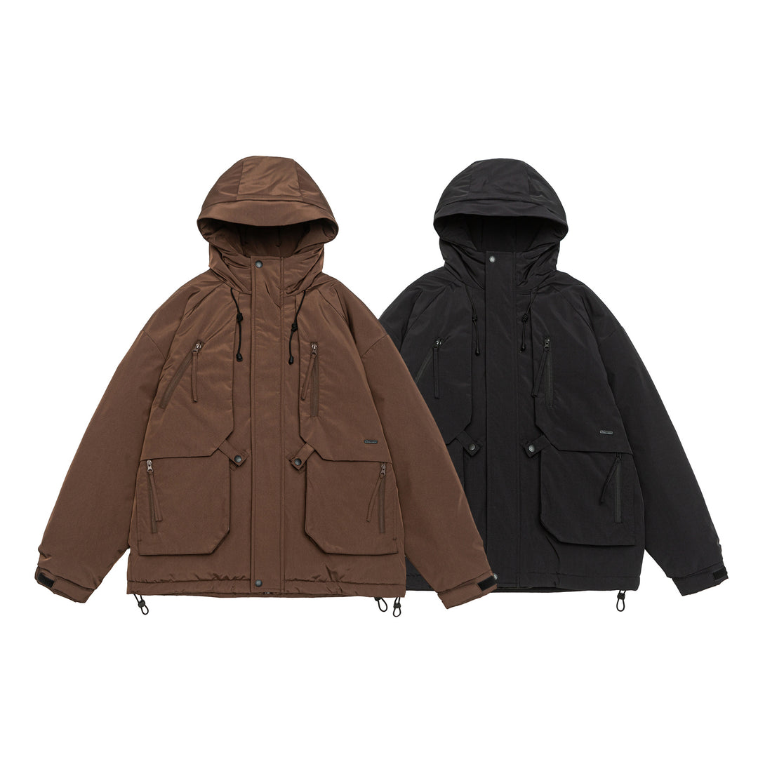 Herren Technischer Winterparka mit Kapuze und Multifunktionstaschen Nord Taschen