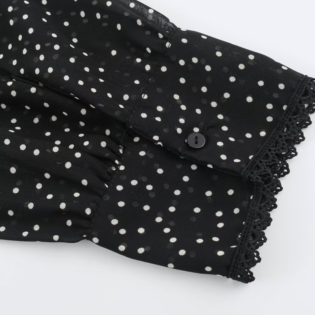 Damen Midikleid mit Rüschenfront, Stehkragen und ausgestelltem A-Linien‑Rock Nord Taschen