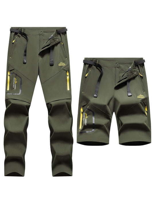 Herren Technische Softshell Zipp‑Wanderhose mit abnehmbaren Beinen und verstellbarem Gürtel Nord Taschen