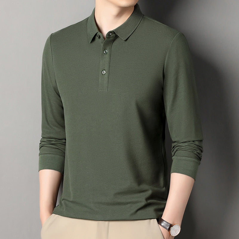 Herren Langarm‑Polo aus atmungsaktivem Baumwoll‑Stretch mit feinem Polokragen Nord Taschen