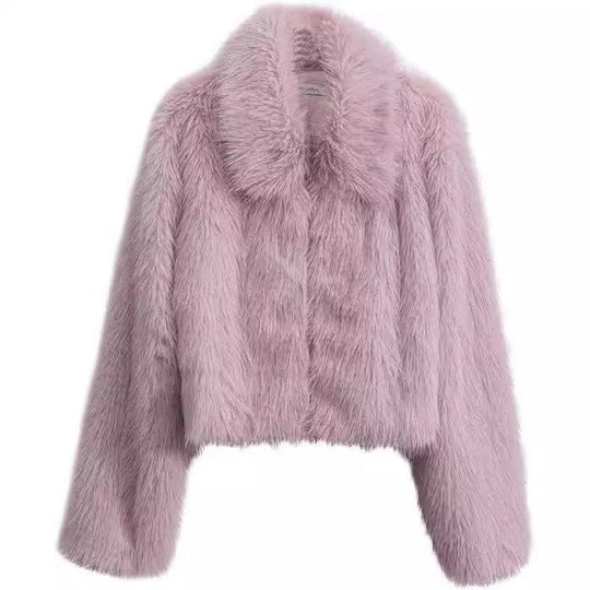 Damen Kurzes Shaggy‑Faux‑Fur‑Blouson mit dichtem Hochflor und kastiger Cropped‑Passform Nord Taschen