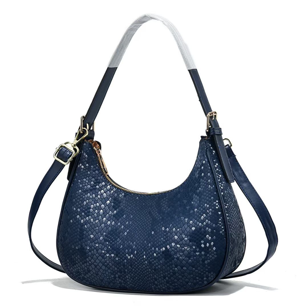 Damen Handtasche mit stilvollem Schlangenleder-Design und abnehmbarem Schulterriemen Nord Taschen