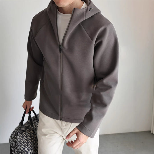 Herren Leichte Kapuzenjacke aus technischem Jersey mit verdecktem Reißverschluss Nord Taschen