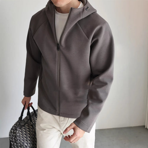 Herren Leichte Kapuzenjacke aus technischem Jersey mit verdecktem Reißverschluss Nord Taschen