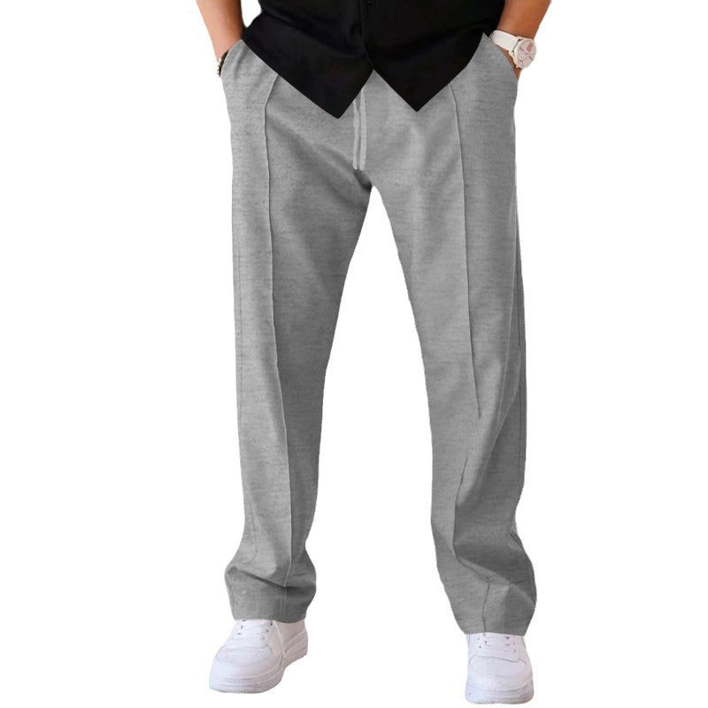 Herren elegante Freizeithose mit geradem Schnitt und klassischen Falten