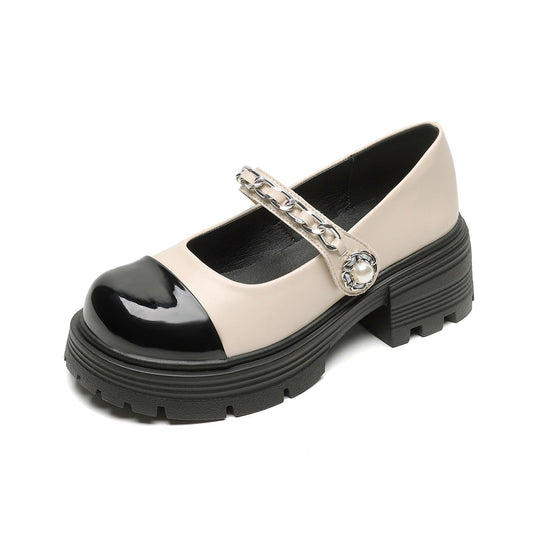 Damen elegante Mary-Jane Schuhe mit modischer Kettenverzierung Nord Taschen