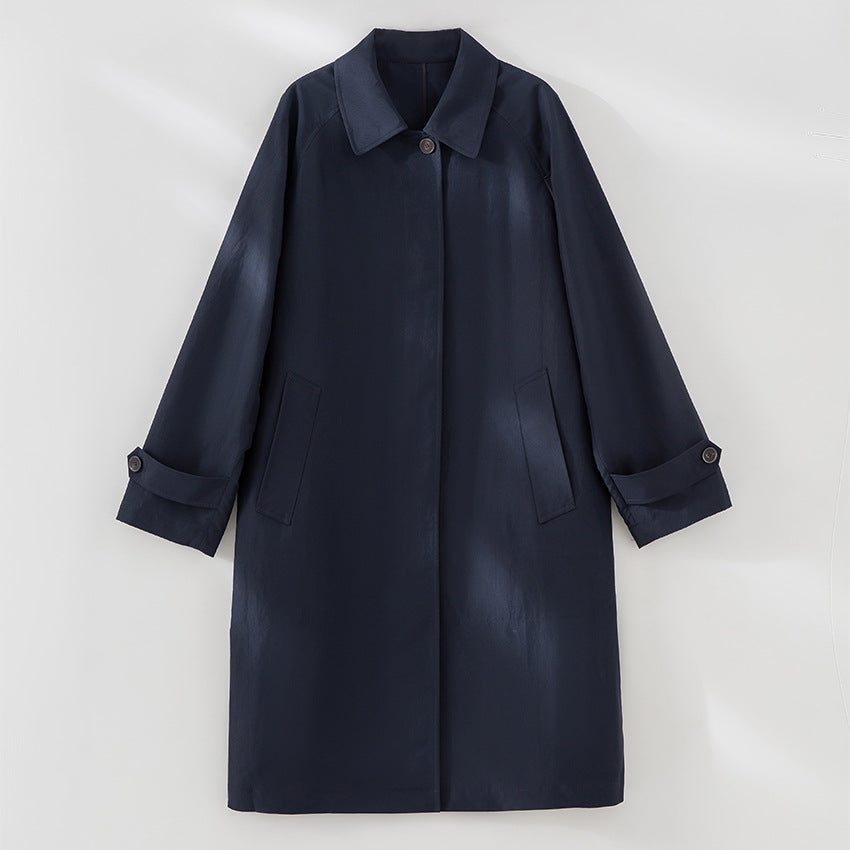 Damen Mid-Length Trenchcoat mit verdeckter Druckknopfblende und verstellbaren Manschetten Nord Taschen