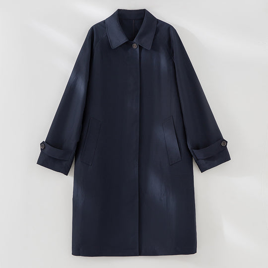 Damen Mid-Length Trenchcoat mit verdeckter Druckknopfblende und verstellbaren Manschetten Nord Taschen
