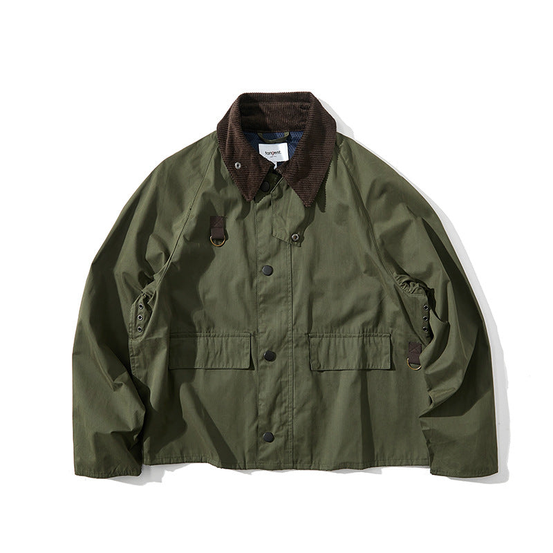Herren Kurz geschnittene Utility-Fieldjacke mit Cordkragen und D-Ring-Details Nord Taschen