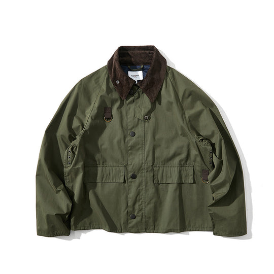 Herren Kurz geschnittene Utility-Fieldjacke mit Cordkragen und D-Ring-Details Nord Taschen