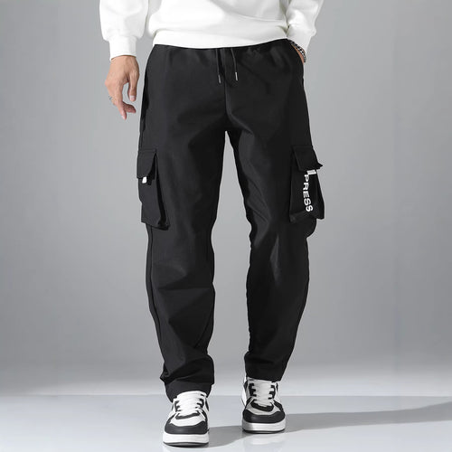 Herren Tapered Cargo-Jogginghose mit elastischem Tunnelzug, multifunktionalen Klapptaschen & ergonomischen Nähten Nord Taschen