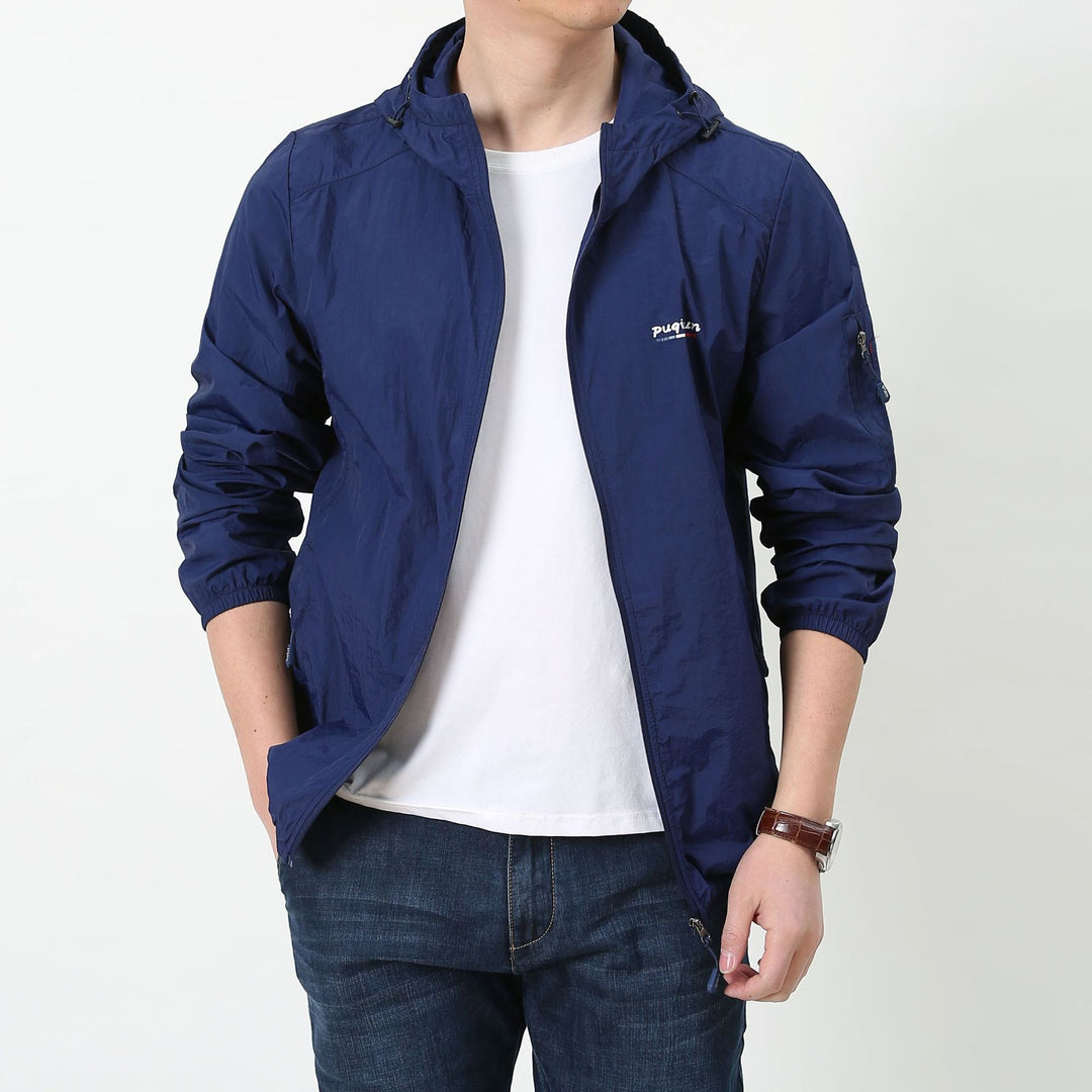 Herren Leichte Windbreaker-Jacke mit verstellbarer Kapuze Nord Taschen 1787797828
