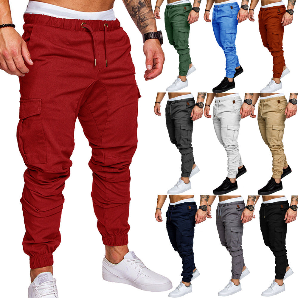 Herren Tapered Cargo-Jogger mit elastischem Bund, Kordelzug und Beuteltaschen Nord Taschen