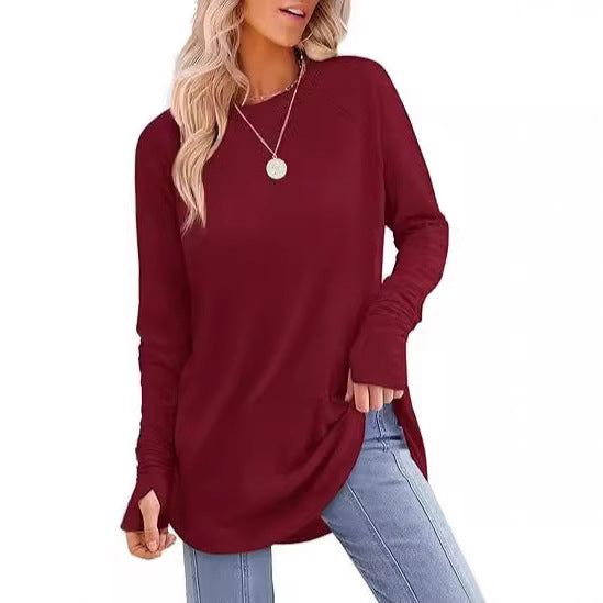 Damen lässiger Langarmshirt mit modernem Schnitt