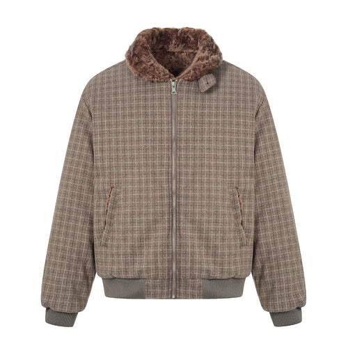 Herren Kurzer Boxy-Blouson im Wollmix mit Teddykragen und Karosteppung Nord Taschen