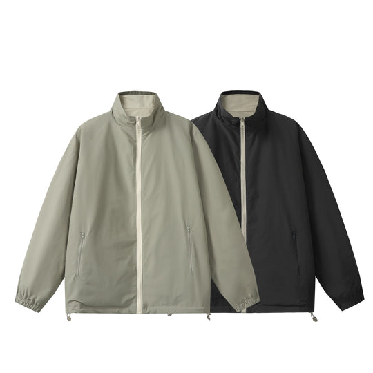 Unisex Leichter Boxy-Windbreaker mit hohem Stehkragen und Kordelzug Nord Taschen