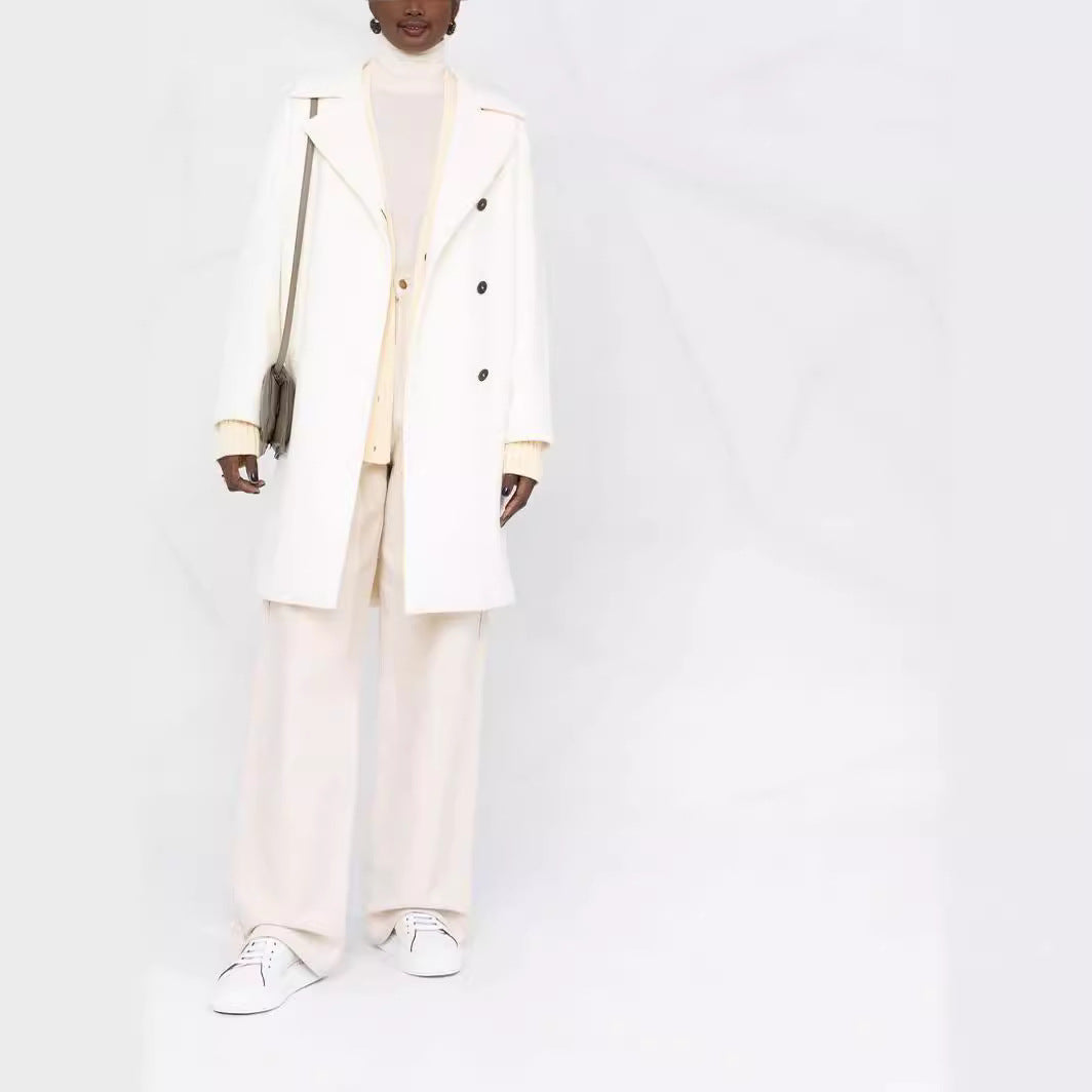 Damen Oversize Wollmix‑Mantel mit überschnittener Schulter und minimalistischer Knopfleiste Nord Taschen