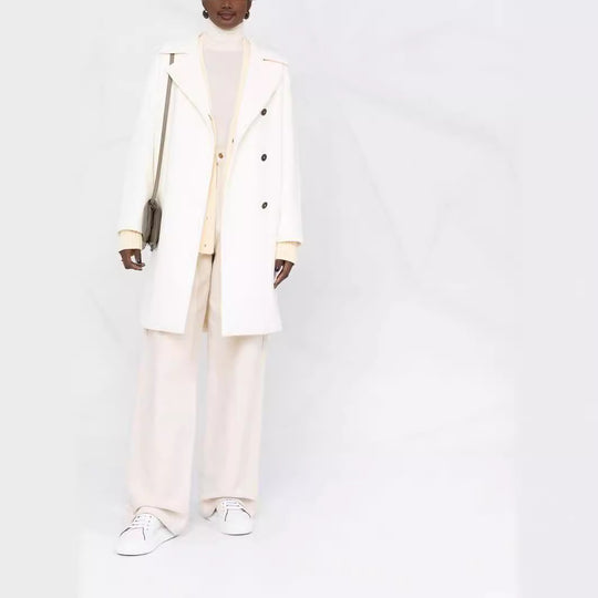 Damen Oversize Wollmix‑Mantel mit überschnittener Schulter und minimalistischer Knopfleiste Nord Taschen