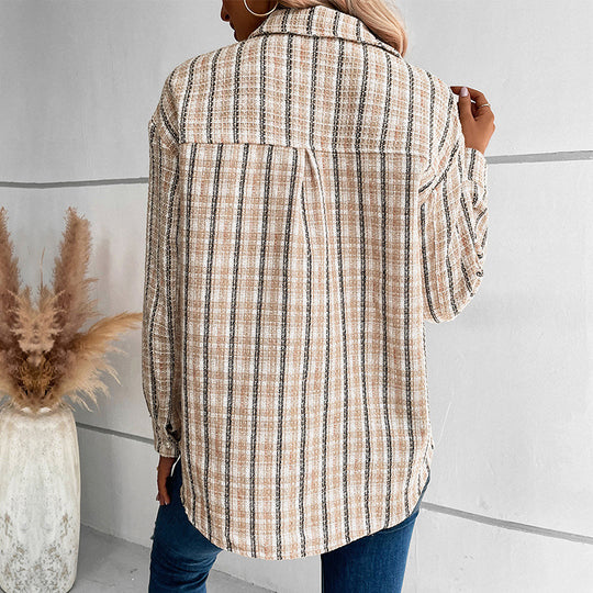 Damen Karo-Hemdjacke Nord Taschen