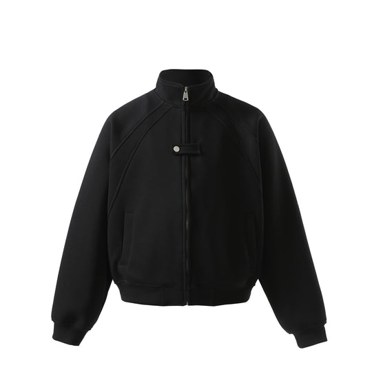 Unisex Kurz geschnittene Sweatblousonjacke mit hohem Stehkragen und Druckknopf‑Riegel Nord Taschen