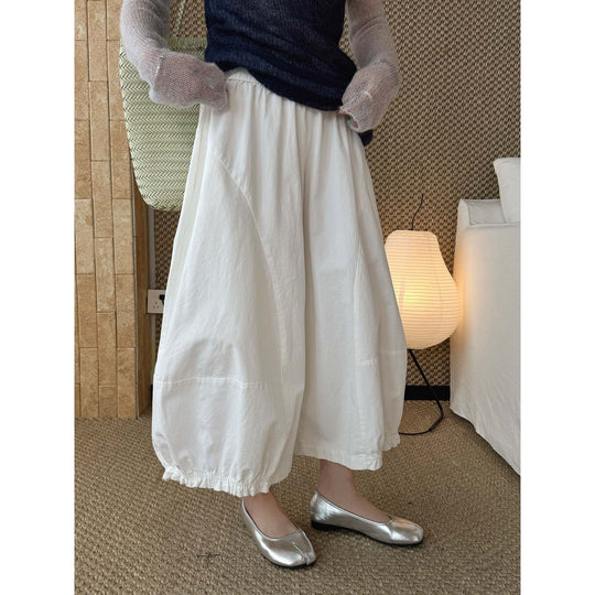 Damen Weite Balloon-Culotte-Hose mit elastischem Saum Nord Taschen