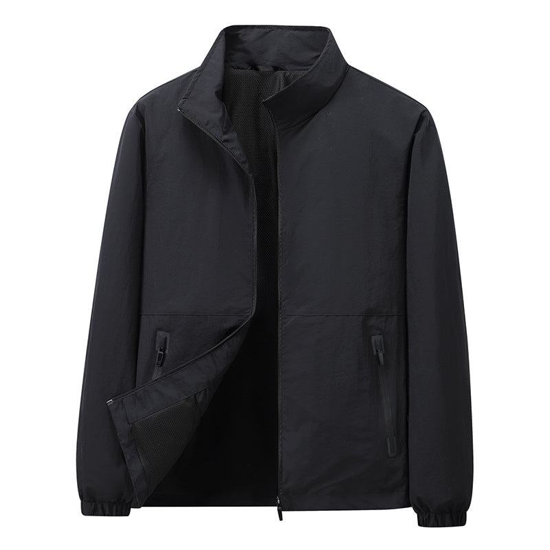 Herren Leichte Windbreaker-Outdoorjacke mit Stehkragen, Zweiwege-Reißverschluss und verdeckten Taschen Nord Taschen