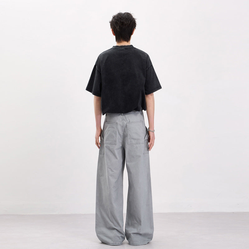 Herren Baggy-Cargohose im Workwear-Stil mit großen aufgesetzten Taschen und Zipper-Details Nord Taschen