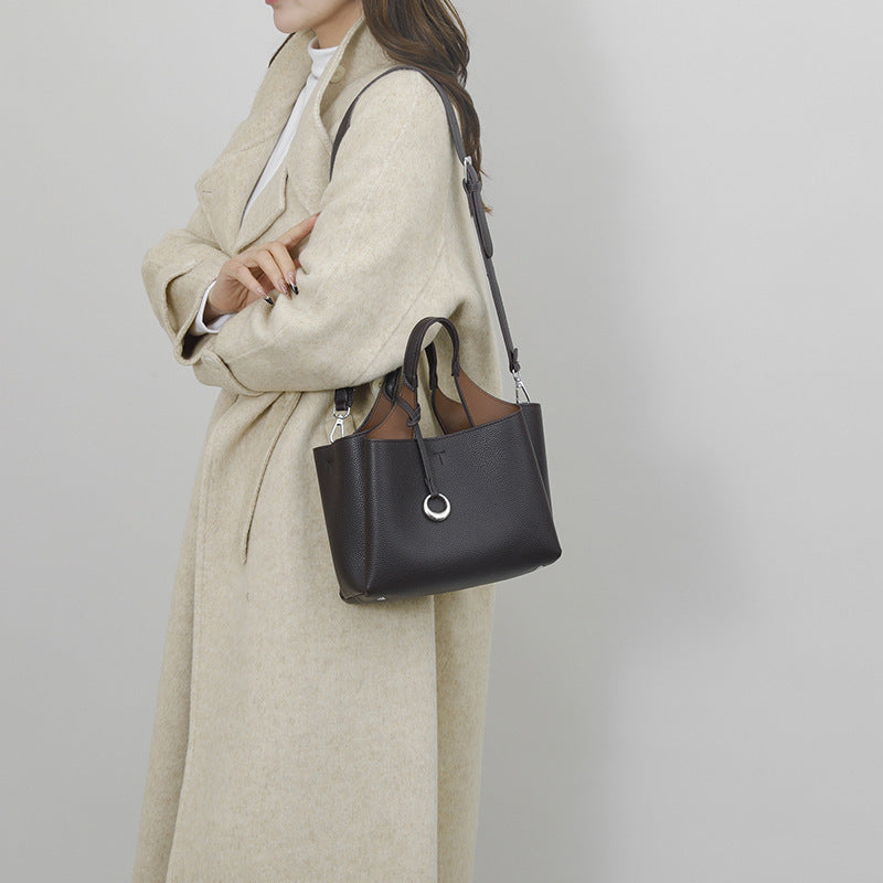 Damen elegante Handtasche mit modernem Lederdesign und verstellbarem Schulterriemen Nord Taschen