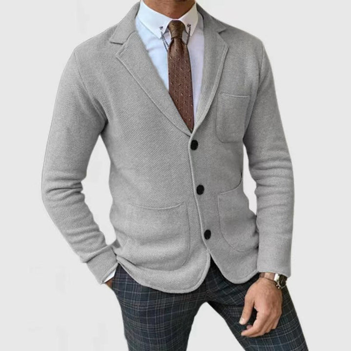 Herren Strickblazer mit großen Taschen und modernem Schnitt