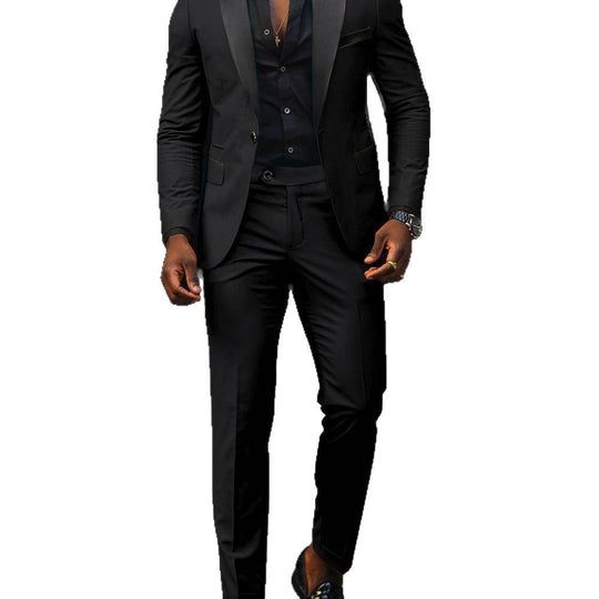 Herren Eleganter Slim-Fit Smokinganzug mit Schalkragen und taillierter Silhouette Nord Taschen
