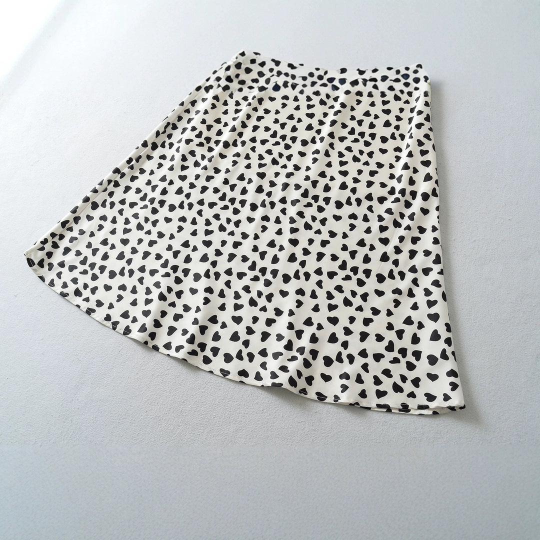 Damen Leichter Midirock aus Chiffon mit Leoprint und elastischem Bund Nord Taschen