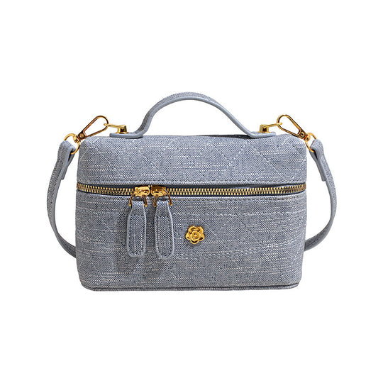 Damen elegante Umhängetasche mit strukturiertem Steppdesign und goldenen Akzenten Nord Taschen