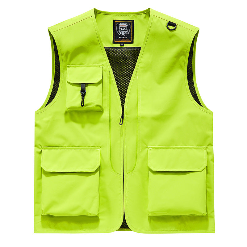Herren Sichtbare Multifunktionale Utility-Weste mit Mesh‑Futter, Mehrfachtaschen und D‑Ring Nord Taschen