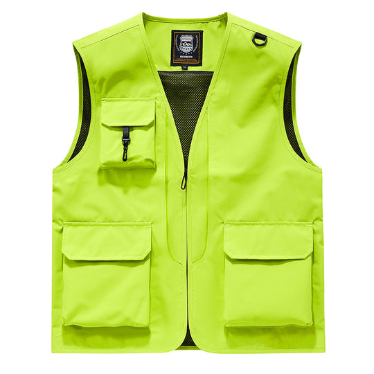 Herren Sichtbare Multifunktionale Utility-Weste mit Mesh‑Futter, Mehrfachtaschen und D‑Ring Nord Taschen