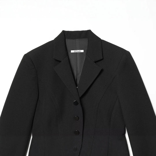 Damen Taillierter Blazer mit Korsettnähten und figurformender Taille Nord Taschen
