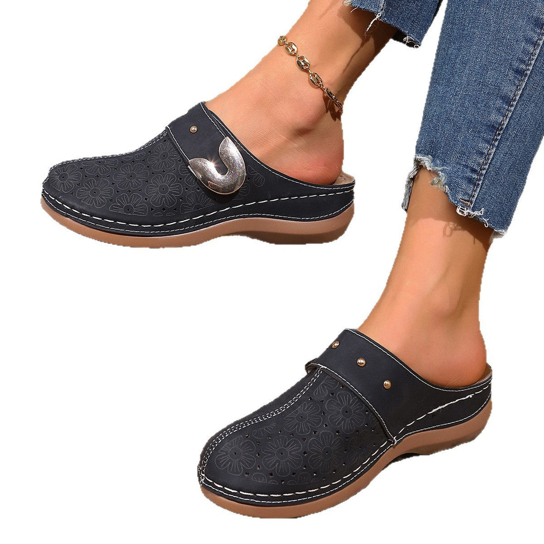 Damen Komfortable Clogs mit blumigen Verzierungen und ergonomischem Fußbett Nord Taschen