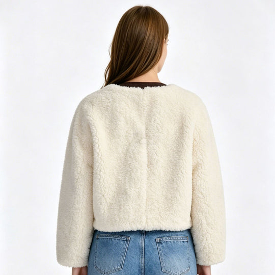 Damen Kurzblouson aus Teddy‑Fleece mit Knebelverschlüssen Nord Taschen