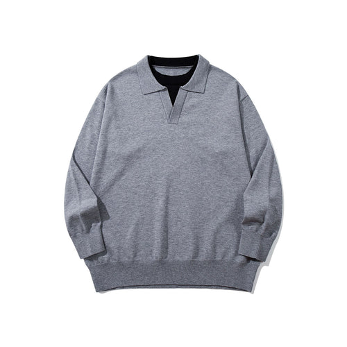 Unisex Feinstrick-Polo mit V‑Ausschnitt‑Cutout und integriertem Rollkragen-Layer Nord Taschen