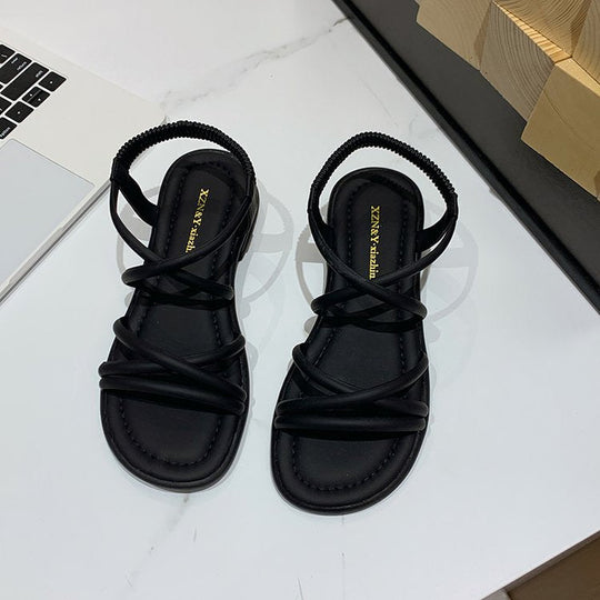 Damen Riemensandalen mit elastischem Riemendesign